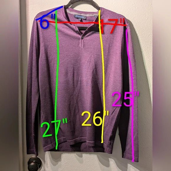 Patrick Assaraf M Extra Fine Merino Wool Eggplant - Picture 10 of 10